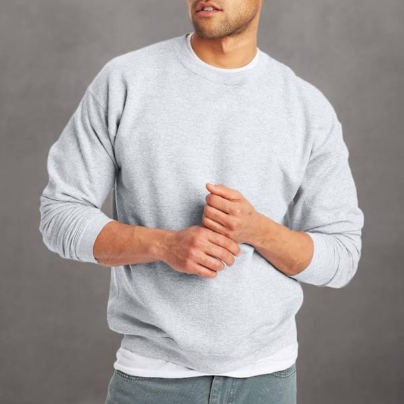 Hanes Men’s Fleece Pullover Sweatshirt XL Ash Gray Crewneck NWT - Picture 1 of 5